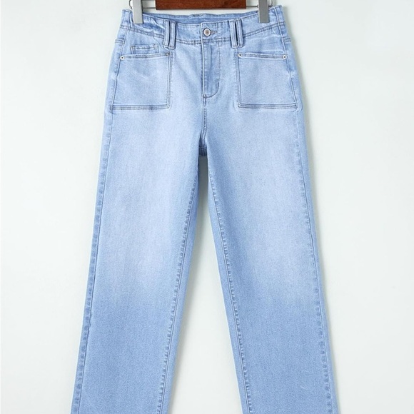 Women's Light Blue Flare Jeans - Picture 6 of 12